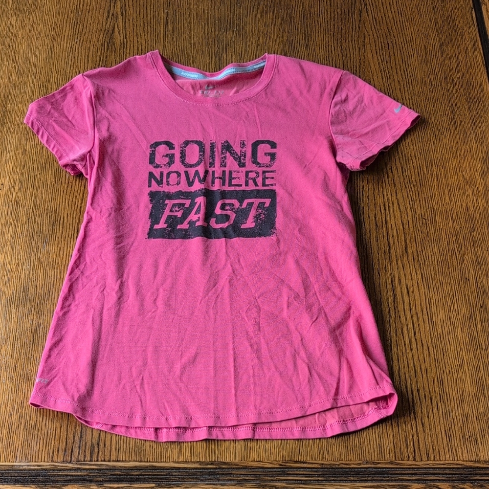 Nike Pink Kids Tee with Bold Text